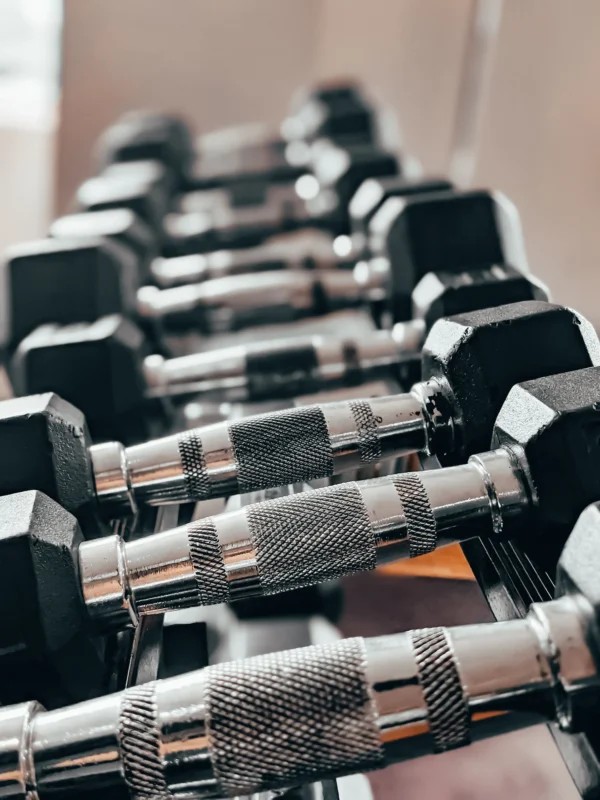 Heavy-Duty Rubber Hex Dumbbell Set with Chrome Handles